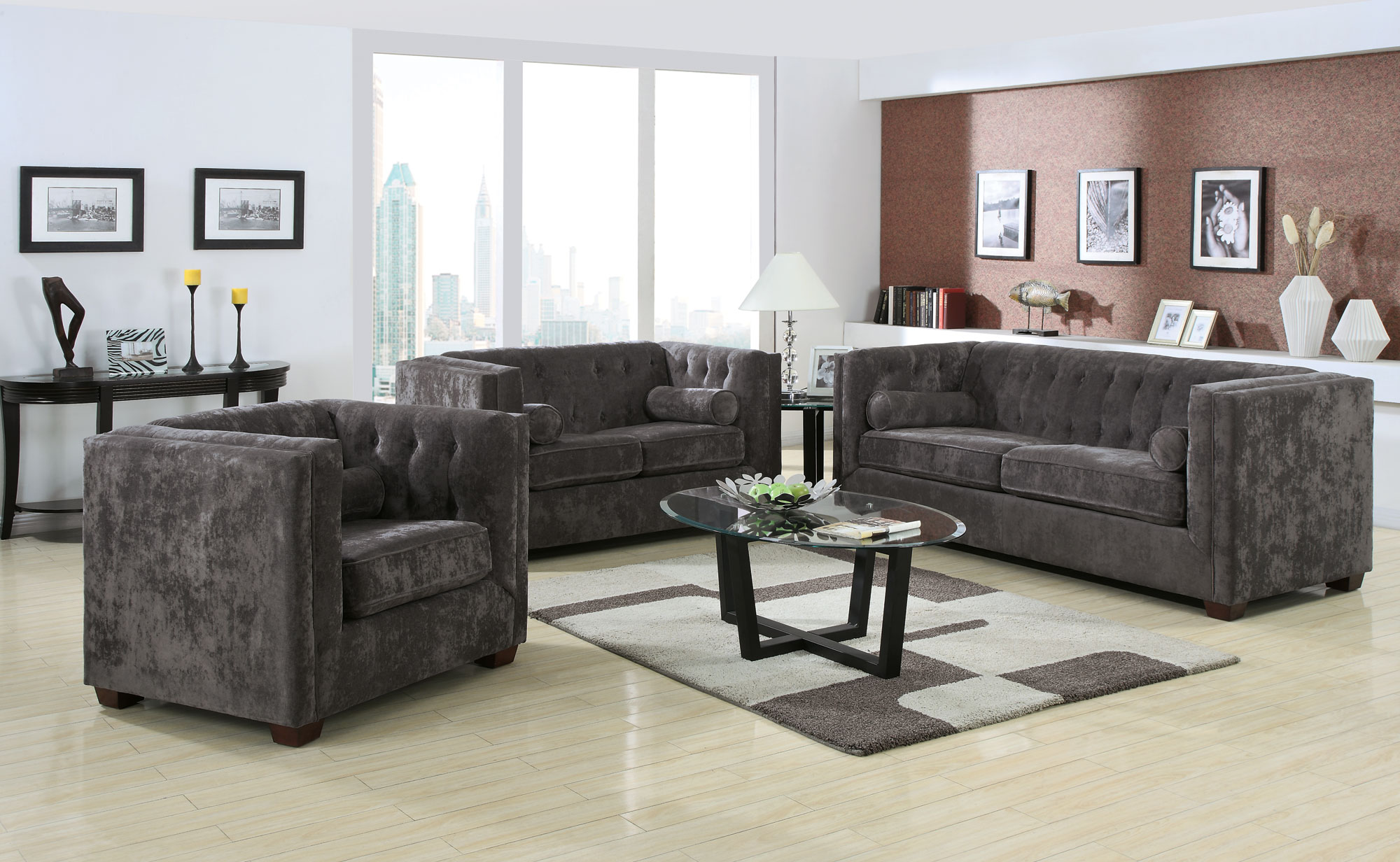 Alexis Collection Loveseat (Charcoal) cs504492L